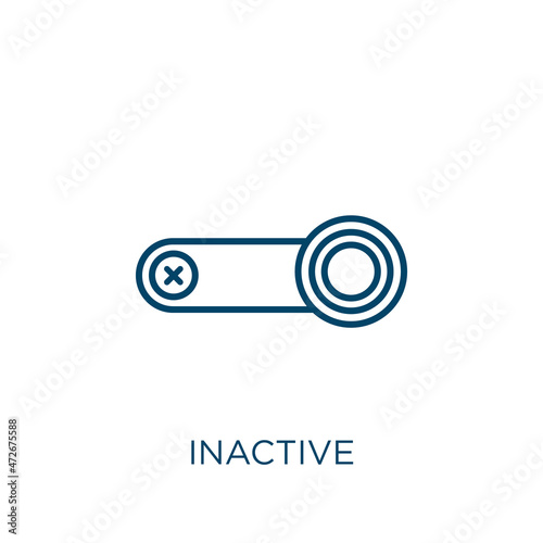 inactive icon. Thin linear inactive outline icon isolated on white background. Line vector inactive sign, symbol for web and mobile.