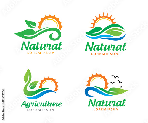 Natural logo symbol or icon template