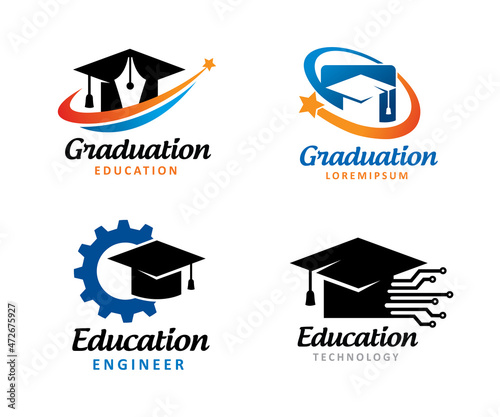 Graduation logo symbol or icon template