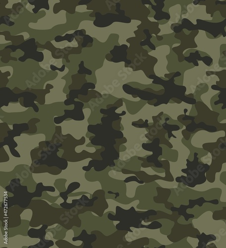  Camouflage vector pattern, military uniform, digital texture. Fashionable design.