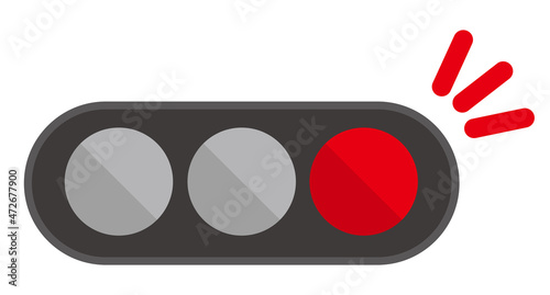 A traffic light whose flat red signal is lit. Vector icon for traffic.