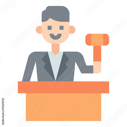 auctioner flat icon