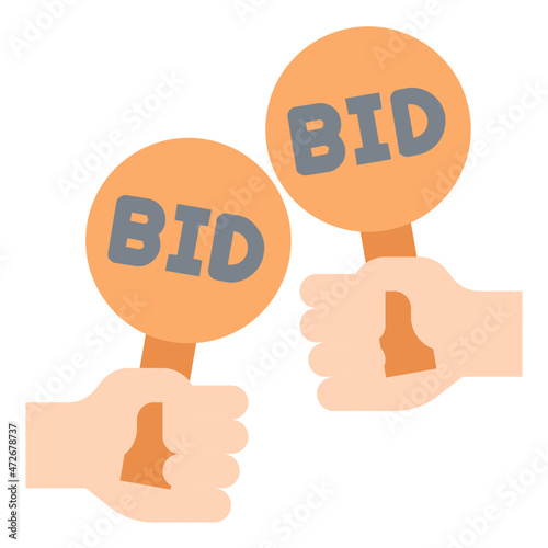 bid flat icon