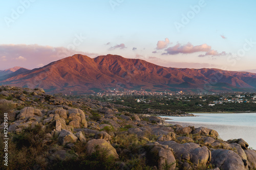 sunset and mountains