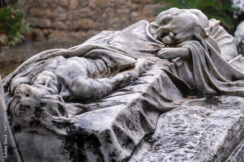 Obraz na plátne Mary Magdalene weeping for the body of Christ, Soller cemetery, Mallorca, Balear