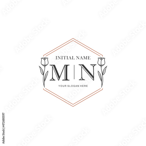 MN Hand drawn wedding monogram logo
