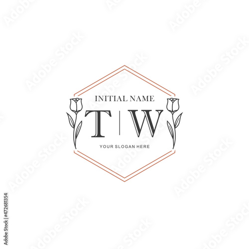 TW Hand drawn wedding monogram logo