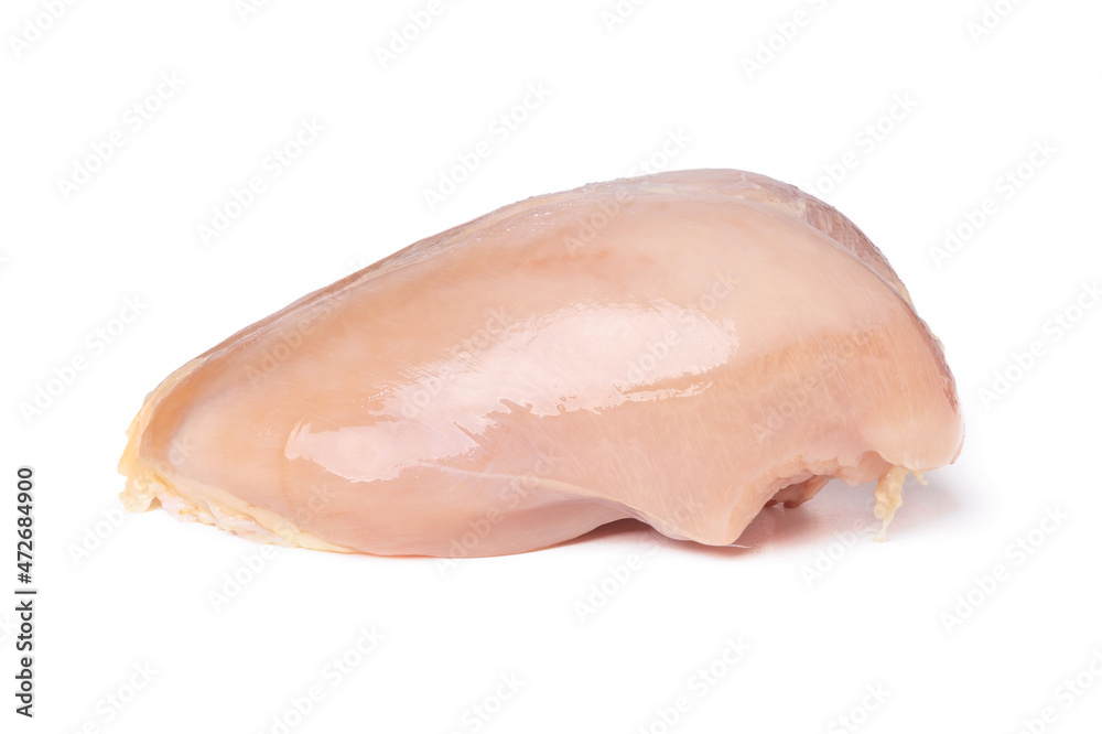 Chicken breast on a white background. Natural farm chicken meat. Chicken breast on a white background. Natural farm chicken meat.