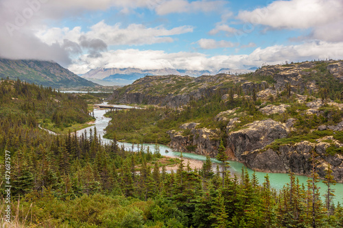 Canada, British Columbia. View of Tutshi River on the Klondike Highway photo