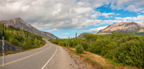 Canvas Print Canada, British Columbia. View of Klondike Highway.