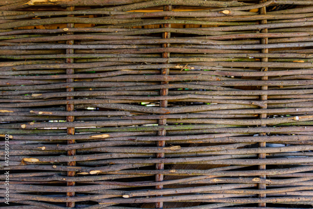 Texture of traditional ukrainian wicker fence for the background Texture of traditional ukrainian wicker fence for the background
