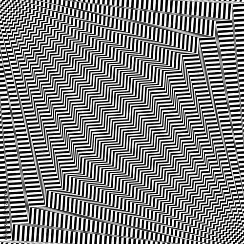 Optical illusion of striped geometric lines vector