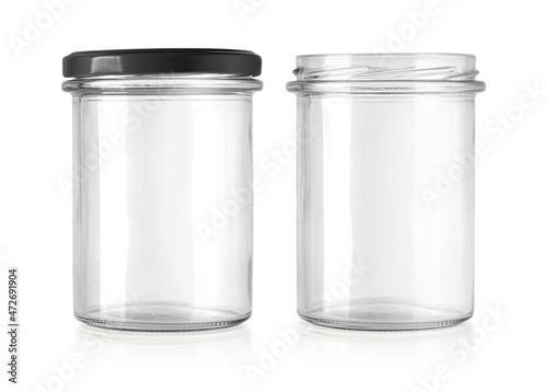 Set of empty glass jar
