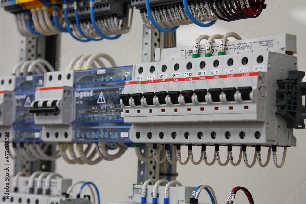 ABB contactor, Legrand phase distributor, ABB circuit breakers in the