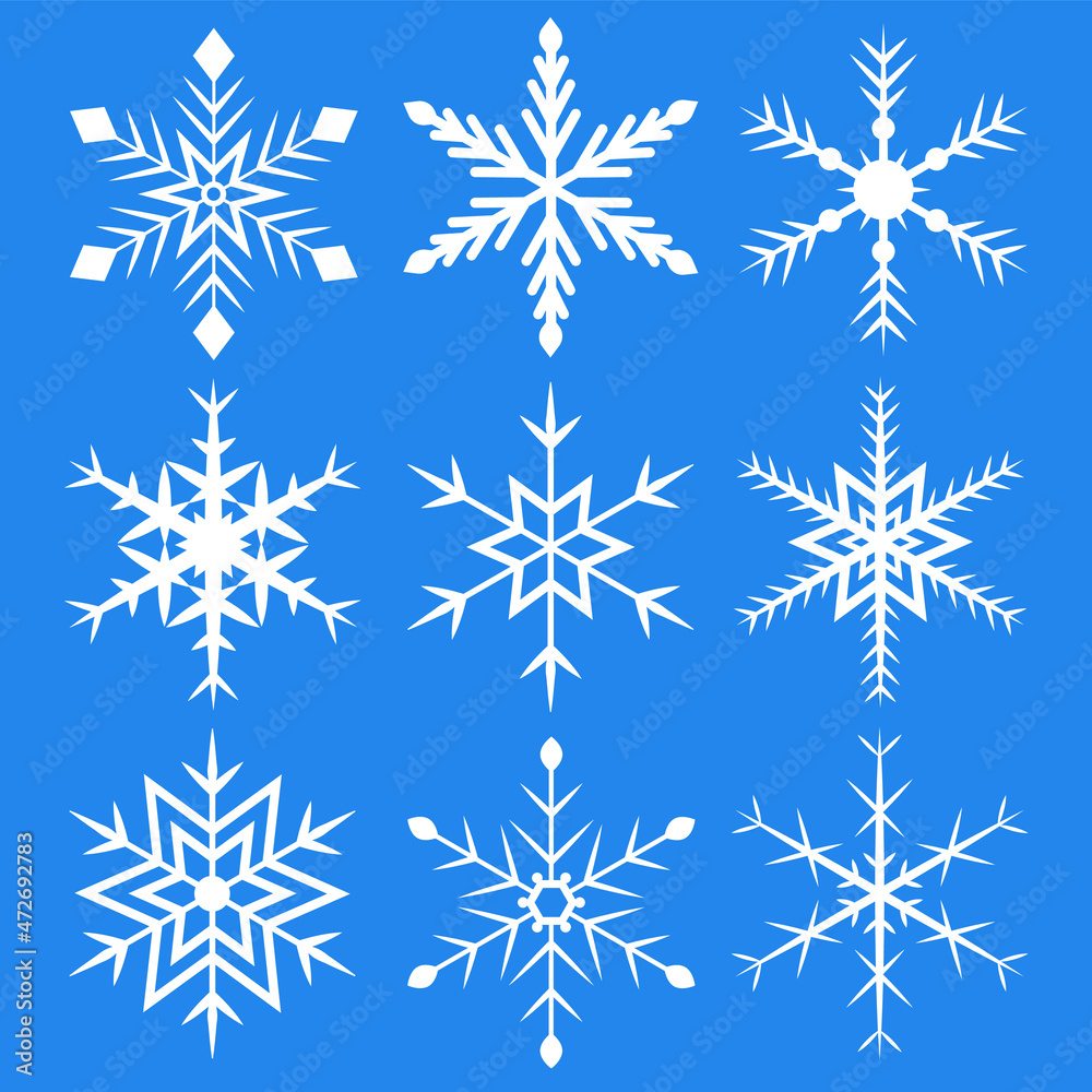 Set of snowflakes vector Set of snowflakes vector