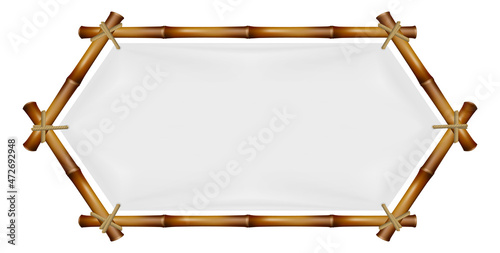 Wooden stick frame. Brown bamboo empty board