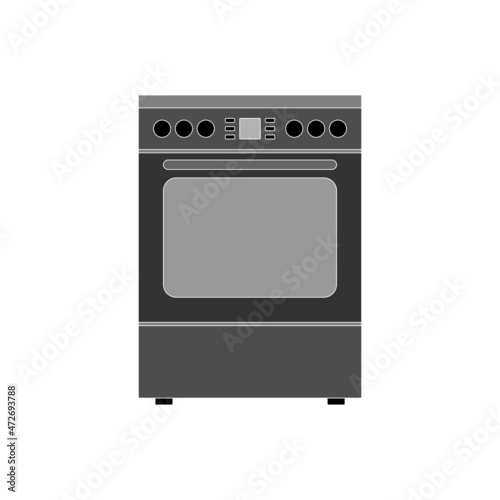 The icon of a modern gas stove in a flat design on a white background.