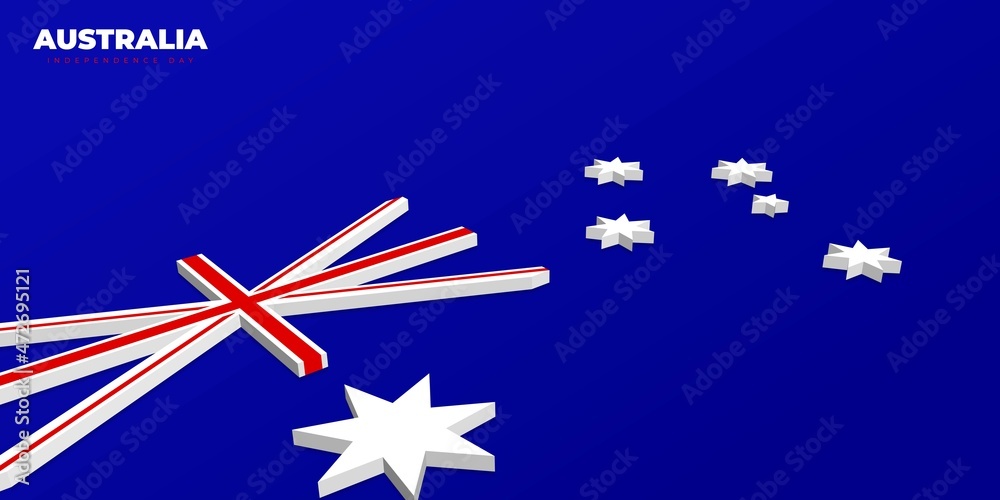 3D Australia flag design. Australia Independence Day background design. 3D Australia flag design. Australia Independence Day background design.