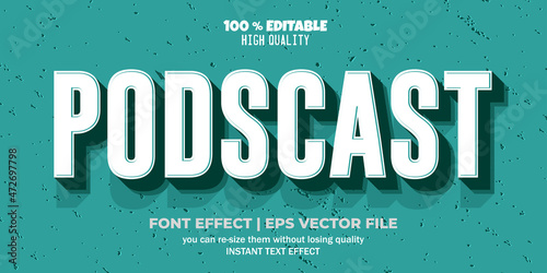 Podcast editable text effect