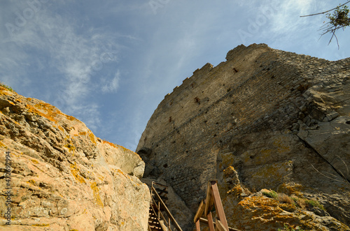 Le antiche rovine del castello di Acquafredda a Siliqua, Sardegna photo