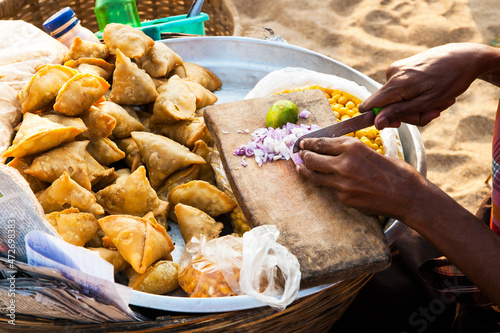 Indian popular street food samosa