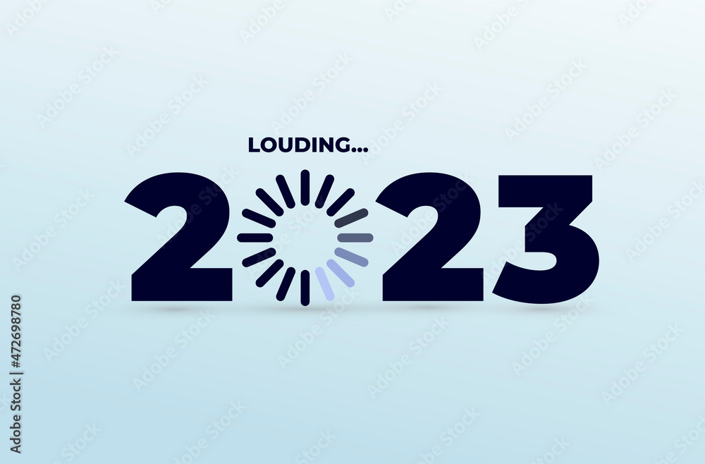 Doodle with 2023 loading. New year download screen. Progress bar almost reaching new years eve. Vector illustration. Isolated on white background. Doodle with 2023 loading. New year download screen. Progress bar almost reaching new years eve. Vector illustration. Isolated on white background.