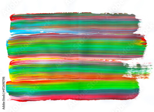 Oil portrait painting in multi color tones. Acrylic fragment of painting showing vibrant colors brushstroke texture. Picture of a background. Conceptual closeup of an oil and palette knife on canvas.