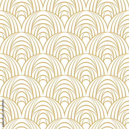 Abstract seamless gold pattern in Asian style.