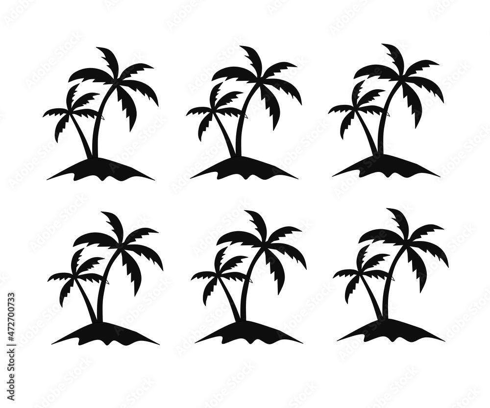 Coconut tree logo. Holiday icon. Vector design illustration.