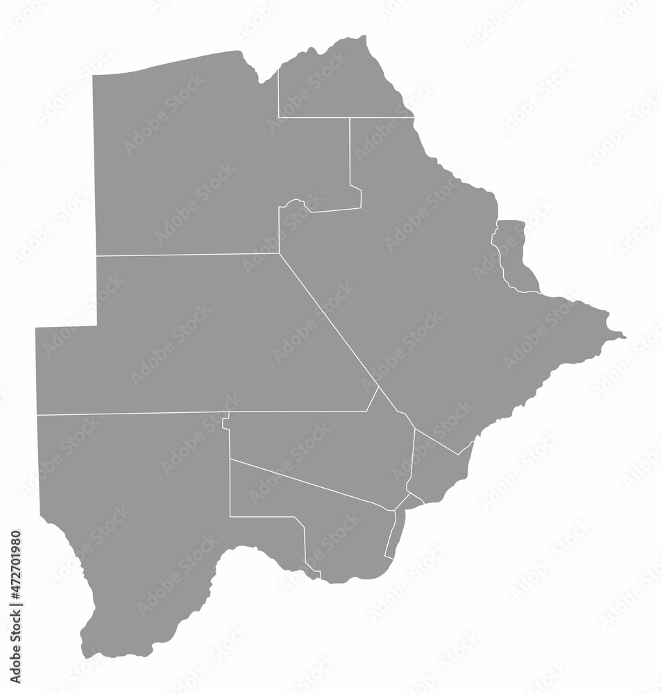 Botswana administrative map