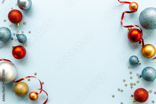 Festive greeting card banner for Merry Christmas and Happy New Year