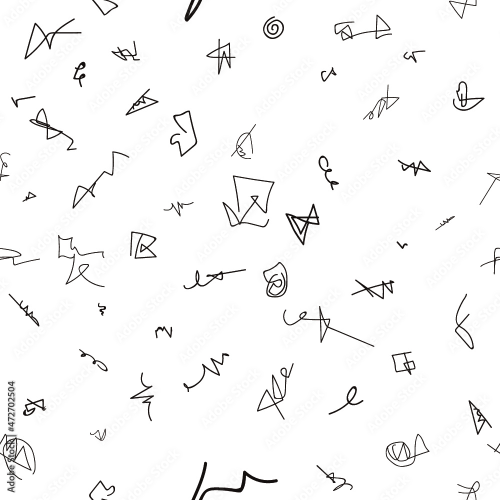 Black doodles repeating seamless pattern Black doodles repeating seamless pattern