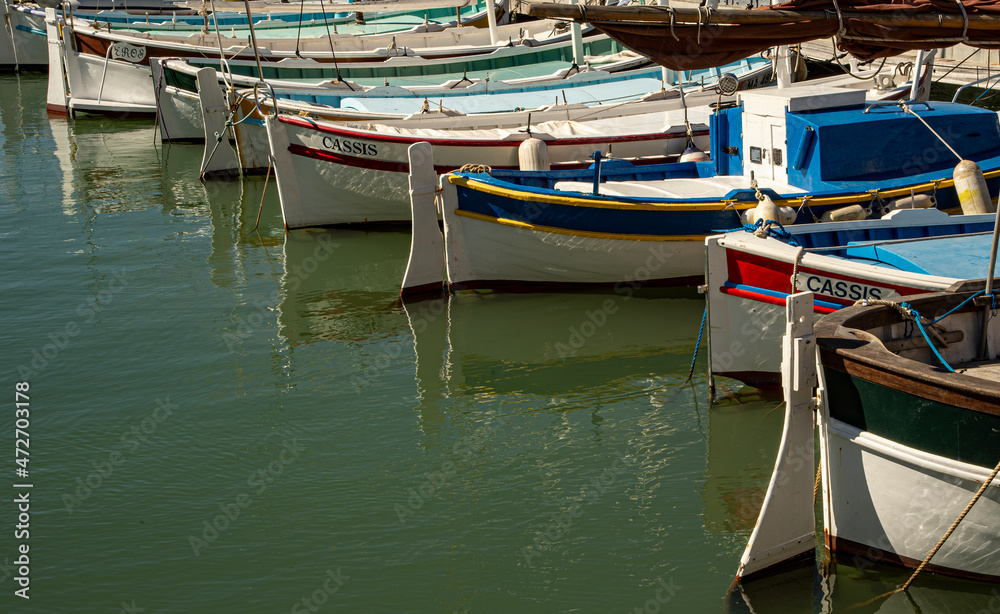 Cassis, France, boats in a row