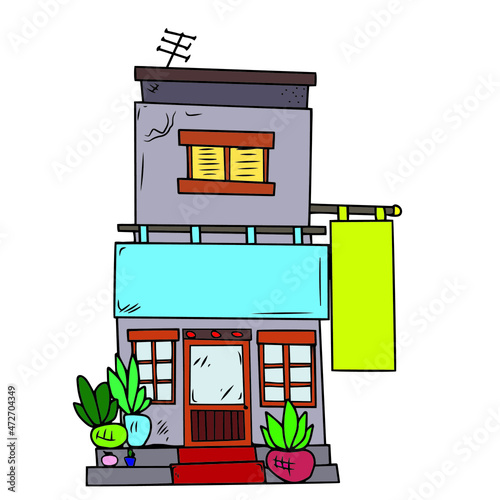 Vector design of children's buildings for social network games,stickers,banners,postcards