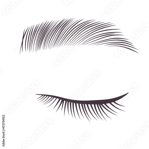 Eyebrows vector stock illustration. Black and white lines. isolated on a white background. The logo of the beauty salon.