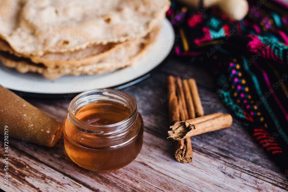 mexican buñuelos recipe and ingredients of traditional dessert for Christmas in Mexico	