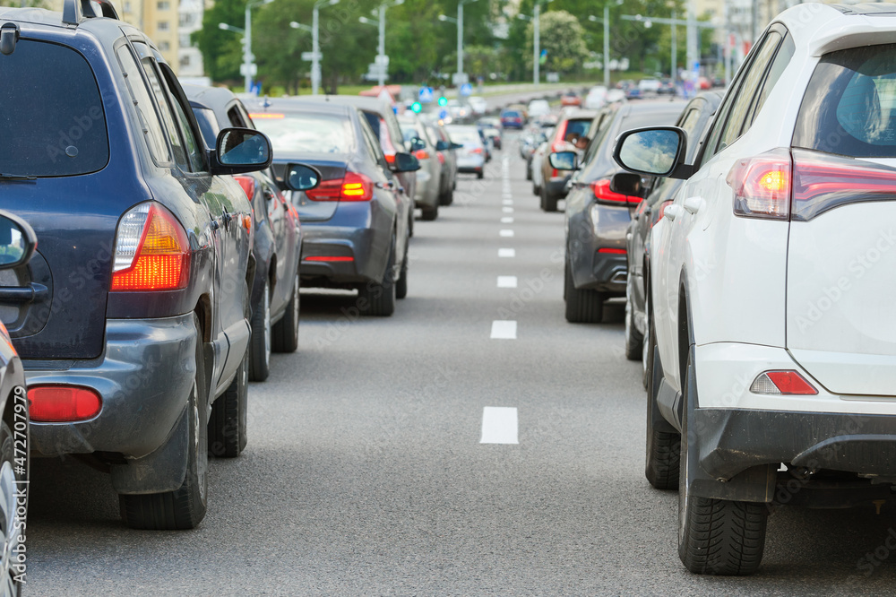 traffic jam or collapse in a city street road traffic jam or collapse in a city street road