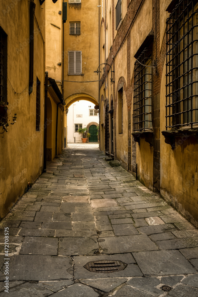 Fototapeta premium Italy, Lucca, alleyway.