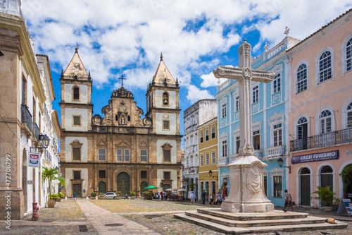 Salvador, Bahia, Brazil, November 2020 - External view of The São Francisco Church and Convent of Salvador(Convento e Igreja de São Francisco)