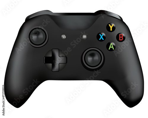 Joystick on white background. Realistic wite video game joystick. vector illustration