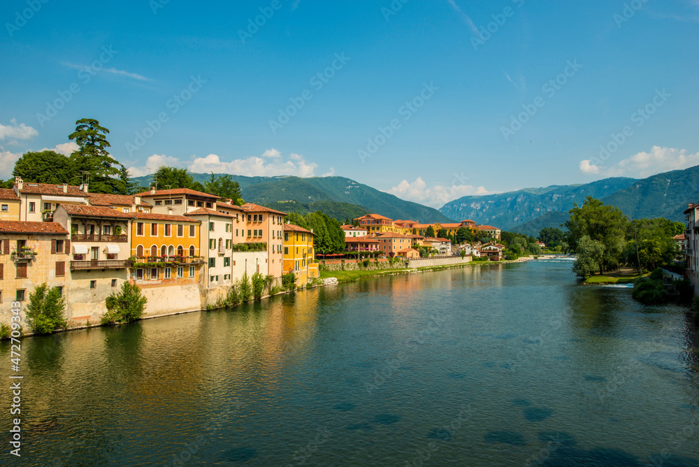 River Brenta, Bassano del Grappa, Veneto region, Italy.