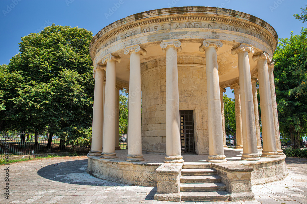 Maitland Rotunda, neoclassical monument. Spianada square in Corfu, Greece.