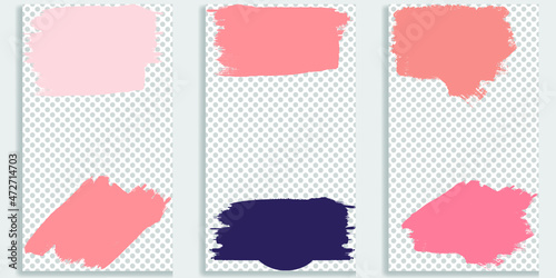 Social media editable covers with grunge design  . Contemporary style . Post frame stories templates. Layout for promotion .Media banner .Vector