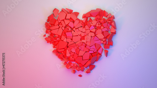 Wallpaper Mural a broken red heart  Torontodigital.ca