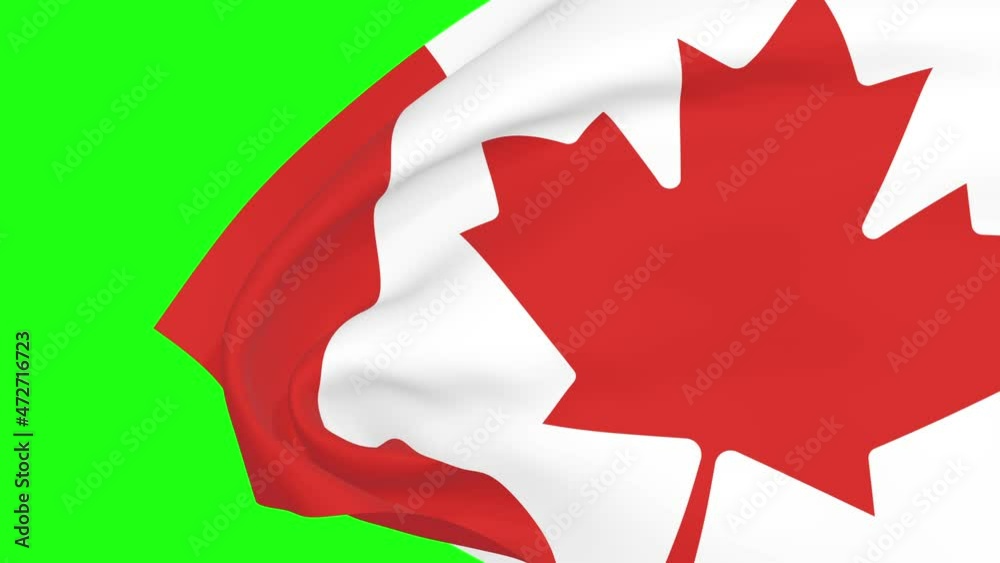 Canada waving flag transition 4k and 1080 HD seamless loop animation. 3d animation over green screen chromakey for video transition. Realistic Canada Flag. Flag 3d rendering for video production Canada waving flag transition 4k and 1080 HD seamless loop animation. 3d animation over green screen chromakey for video transition. Realistic Canada Flag. Flag 3d rendering for video production