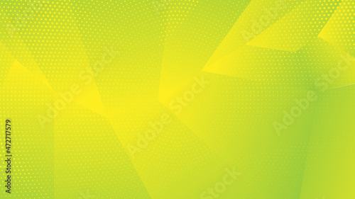 Modern Abstract Background with Lowpoly and Halftone Element and Yellow Green Gradient Color