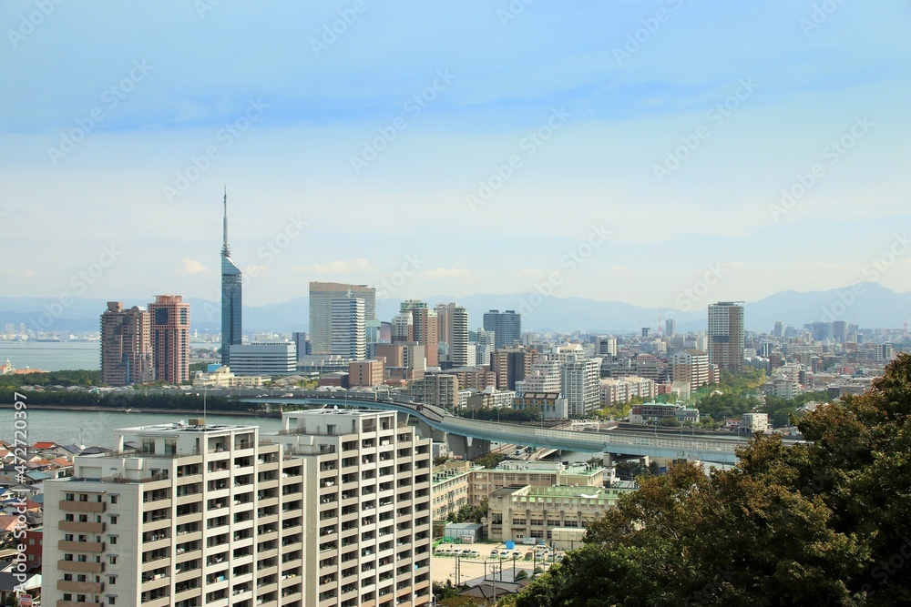 愛宕山から見た福岡市都市風景