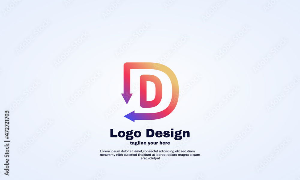 illustrator vector idea initial D arrow logo design template