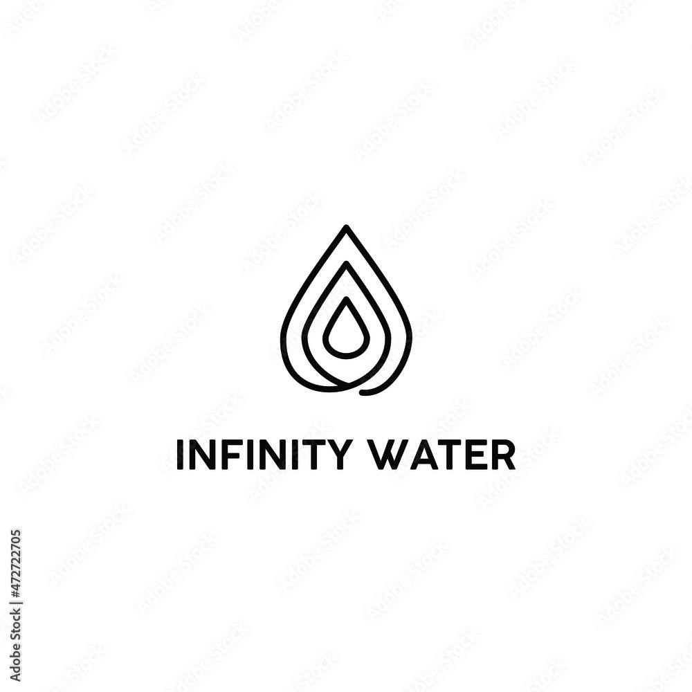infinity drop water logo design vector illustration infinity drop water logo design vector illustration