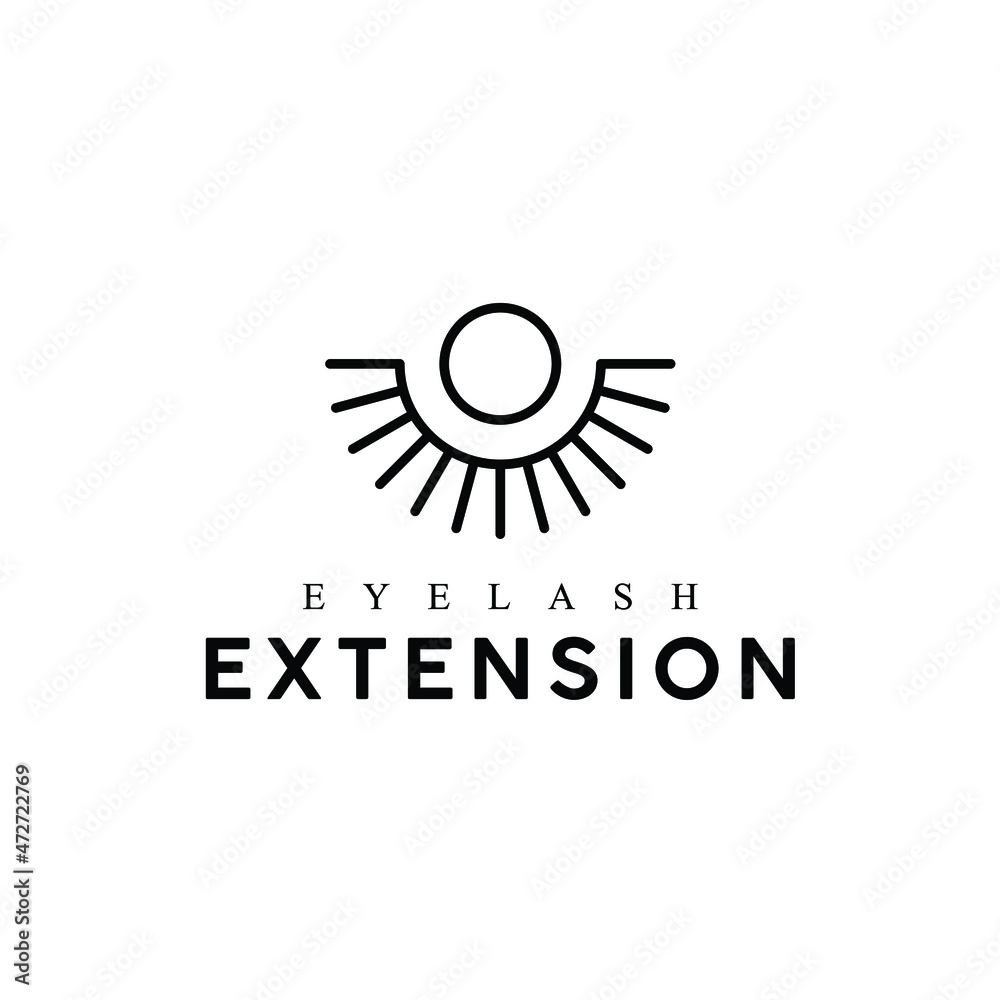 long lash extension beauty salon line art logo design vector illustration long lash extension beauty salon line art logo design vector illustration